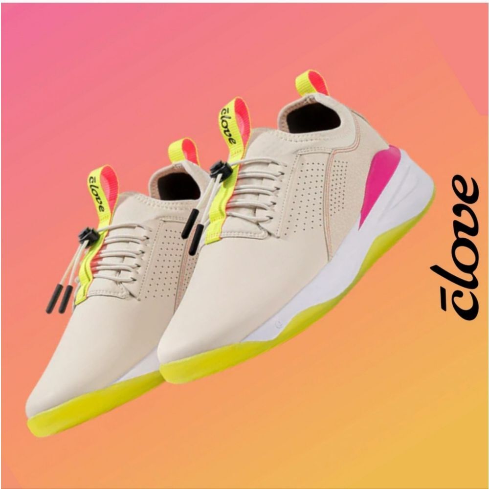 Clove Nurse Sneakers In Nude and Pink Wofh A Pop Of Neon Size 8.5